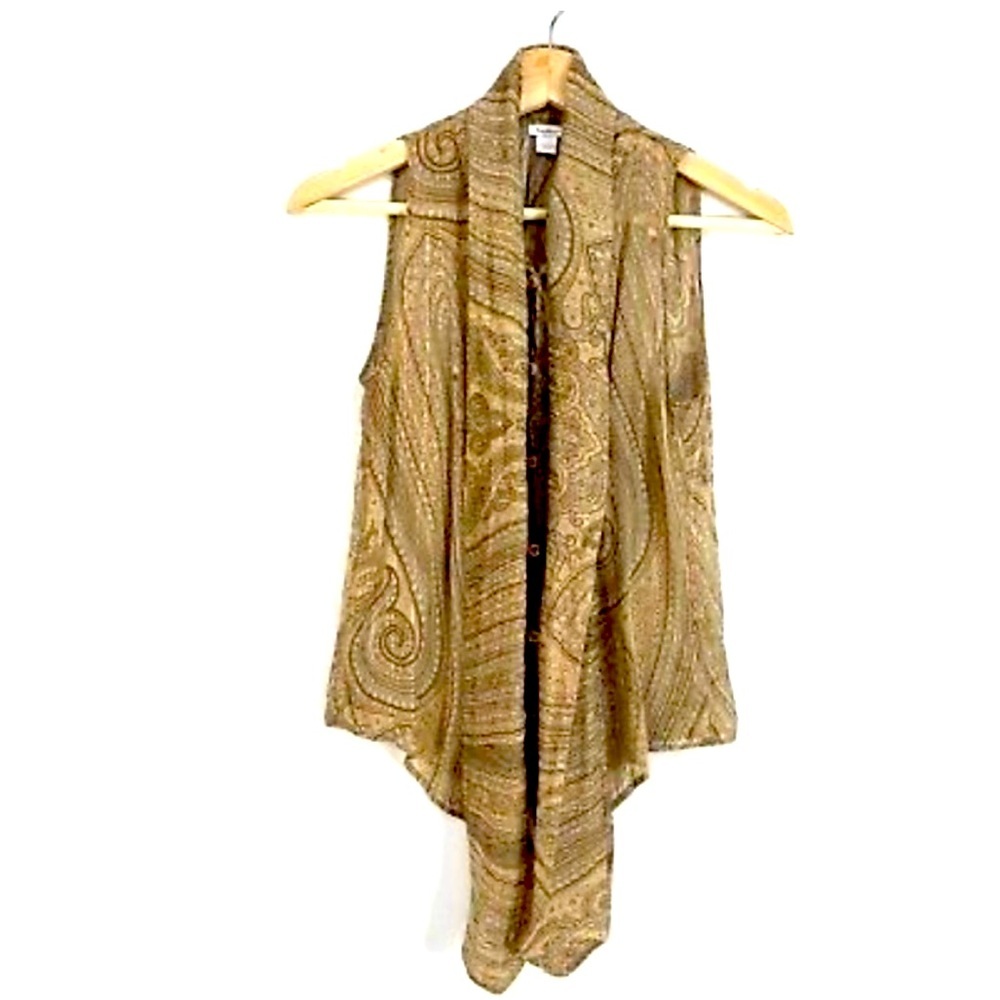MaxMara | size 2 | 100% silk sleeveless paisley blouse in sandy neutrals EUC